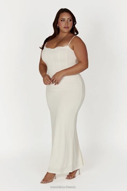 Meshki Amorette-Maxikleid mit Spitzenbesatz Knochen Kleidung 060V279