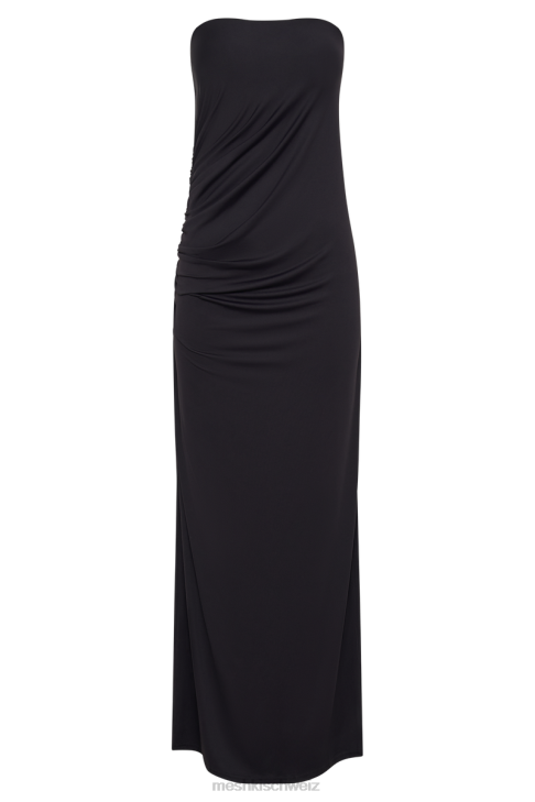 Meshki Astraea drapiertes Maxikleid aus recyceltem Nylon Schwarz Kleidung 060V304