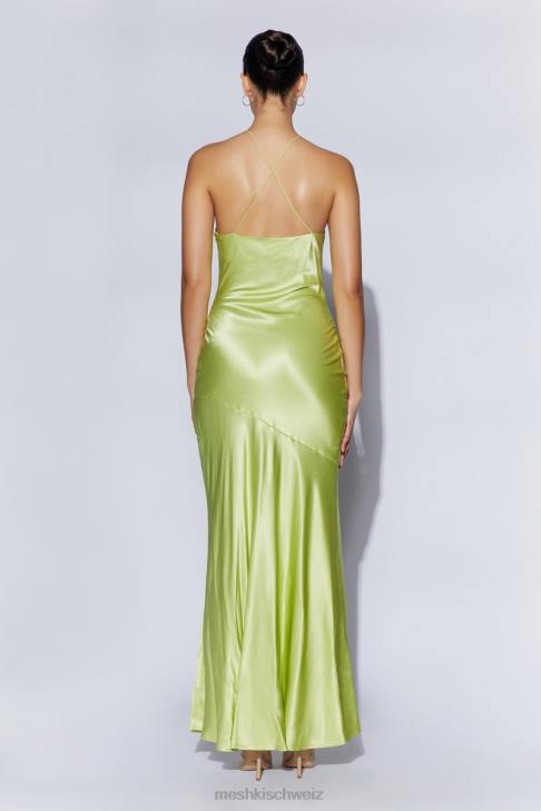Meshki Avery Maxi-Neckholder-Kleid aus Satin Pistaziengrün Kleidung 060V511