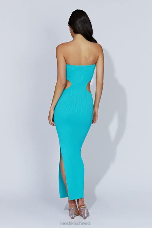 Meshki Bandeau-Maxikleid aus Kori-Strick Aquamarin Kleidung 060V675