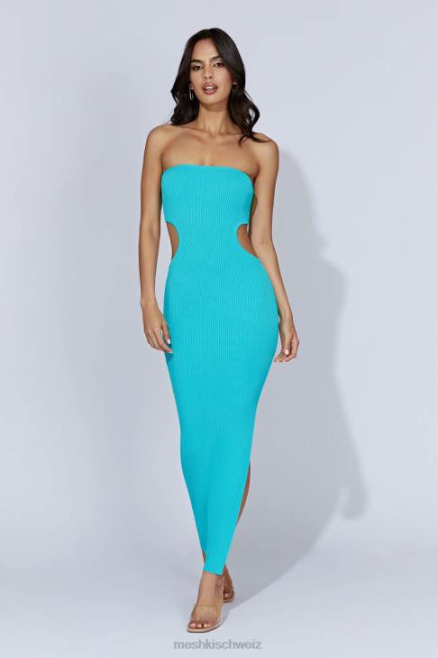 Meshki Bandeau-Maxikleid aus Kori-Strick Aquamarin Kleidung 060V675