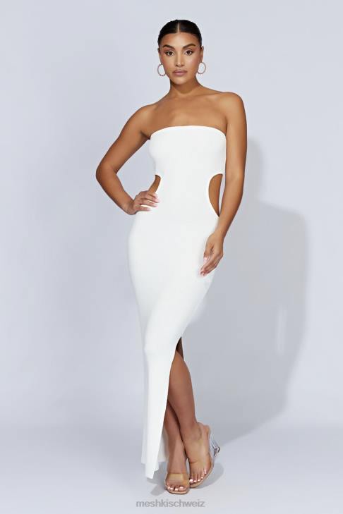 Meshki Bandeau-Maxikleid aus Kori-Strick Weiß Kleidung 060V668