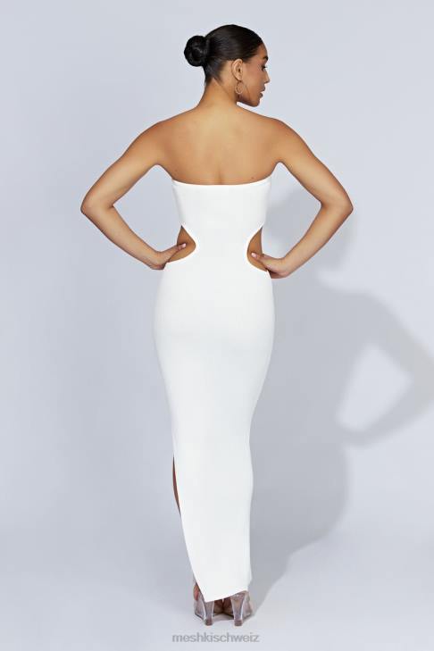Meshki Bandeau-Maxikleid aus Kori-Strick Weiß Kleidung 060V668