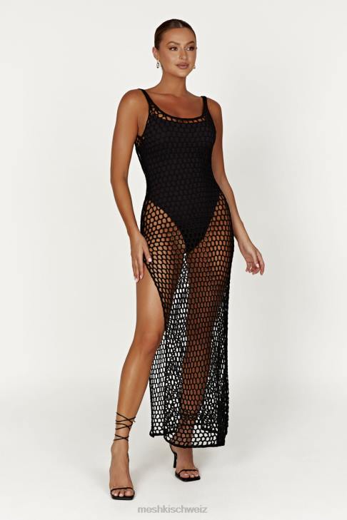 Meshki Bodhi Häkel-Maxikleid Schwarz Kleidung 060V541