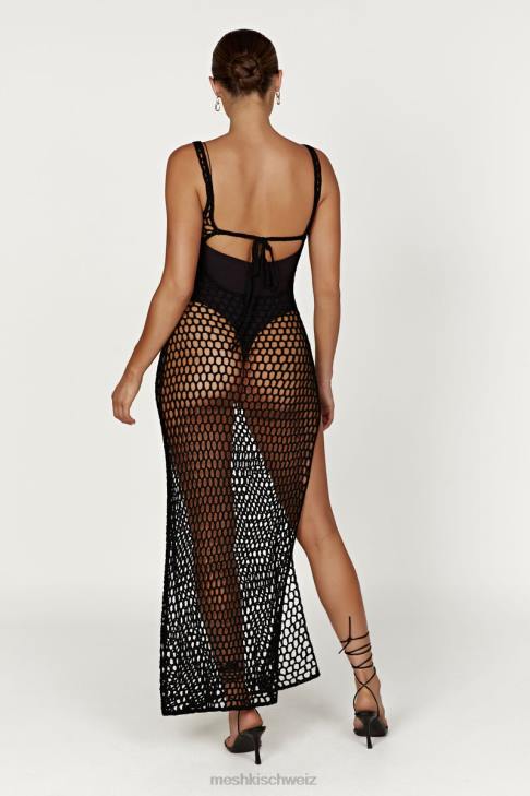 Meshki Bodhi Häkel-Maxikleid Schwarz Kleidung 060V541