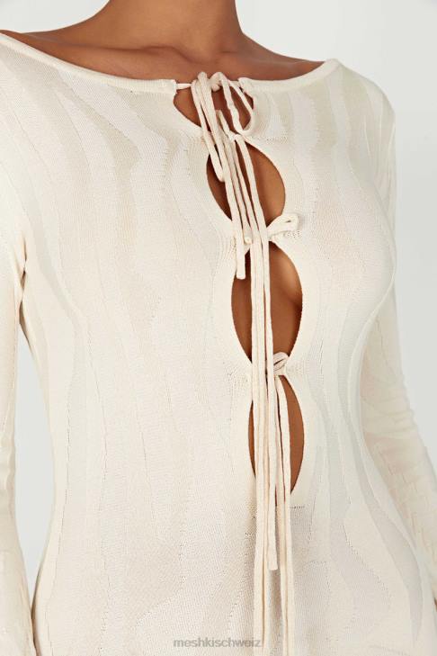 Meshki Brinley langärmliges Strick-Maxikleid Elfenbein Kleidung 060V261