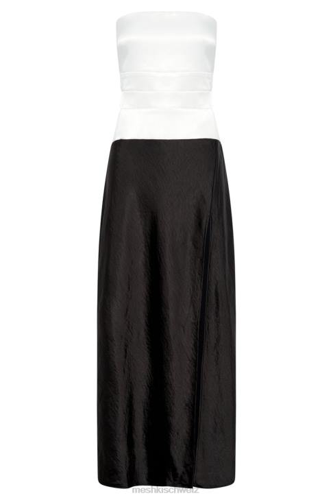 Meshki Brooklyn zweifarbiges trägerloses Maxikleid Schwarz Kleidung 060V458