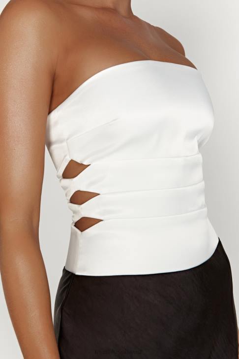 Meshki Brooklyn zweifarbiges trägerloses Maxikleid Schwarz Kleidung 060V458