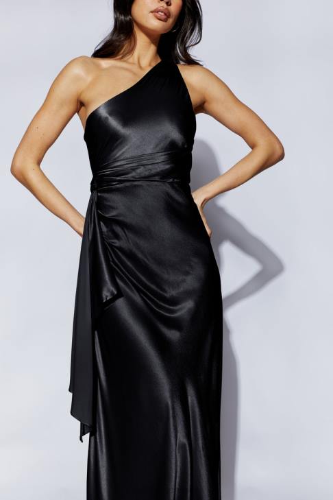 Meshki Calliope One-Shoulder-Maxikleid Schwarz Kleidung 060V353