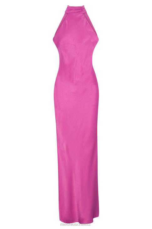 Meshki Claire-Satin-Maxikleid mit drapiertem Rücken und Schlitz lila Kleidung 060V749