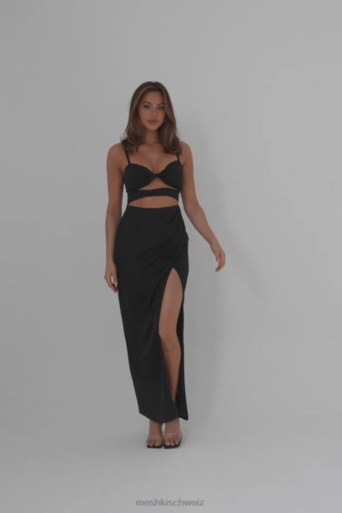 Meshki Cleo Satinkleid Schwarz Kleidung 060V326