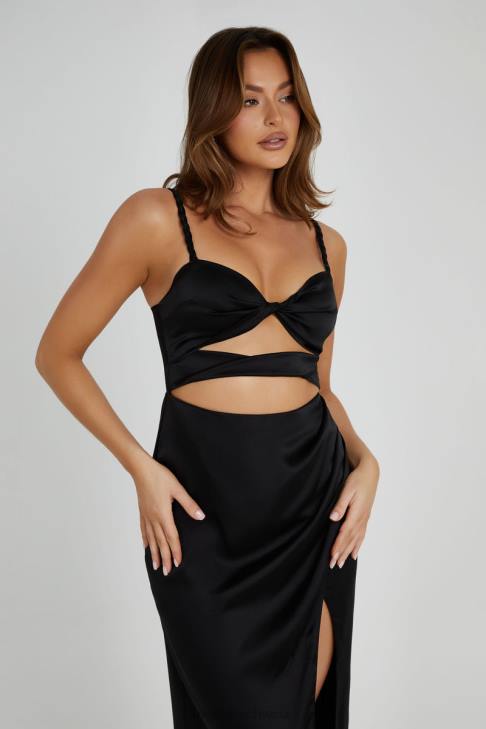 Meshki Cleo Satinkleid Schwarz Kleidung 060V326