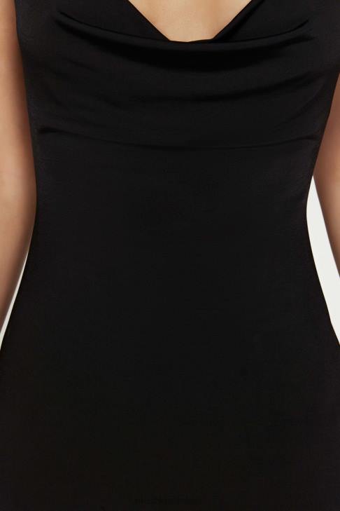 Meshki Darcy-Maxikleid mit Wasserfallausschnitt und tiefem Rückenausschnitt Schwarz Kleidung 060V372