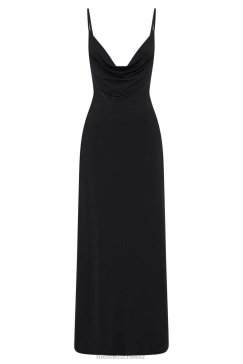 Meshki Darcy-Maxikleid mit Wasserfallausschnitt und tiefem Rückenausschnitt Schwarz Kleidung 060V372