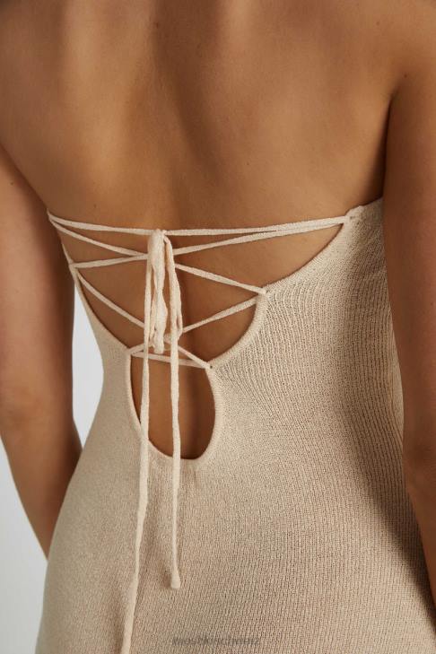 Meshki Emmy trägerloses Strick-Maxikleid Weizen Kleidung 060V155