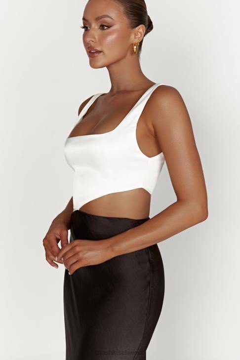 Meshki Gianna zweifarbiges, geschlitztes Maxikleid Schwarz Kleidung 060V415