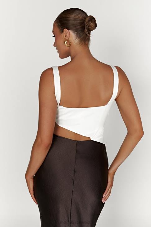 Meshki Gianna zweifarbiges, geschlitztes Maxikleid Schwarz Kleidung 060V415