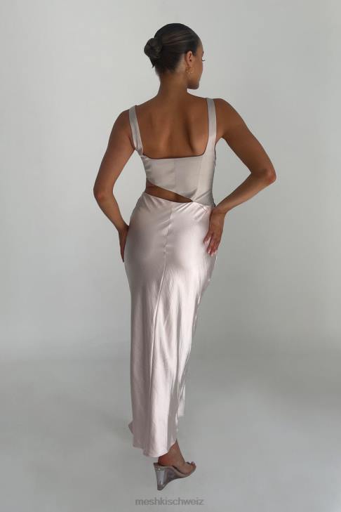 Meshki Gianna zweifarbiges, geschlitztes Maxikleid erröten rosa Kleidung 060V466