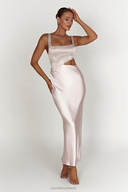 Meshki Gianna zweifarbiges, geschlitztes Maxikleid erröten rosa Kleidung 060V466