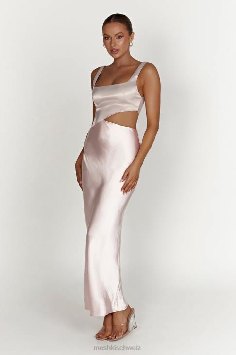 Meshki Gianna zweifarbiges, geschlitztes Maxikleid erröten rosa Kleidung 060V466