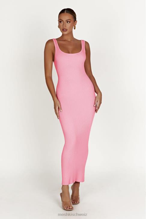 Meshki Hadley rückenfreies Strick-Maxikleid Bonbonrosa Kleidung 060V496