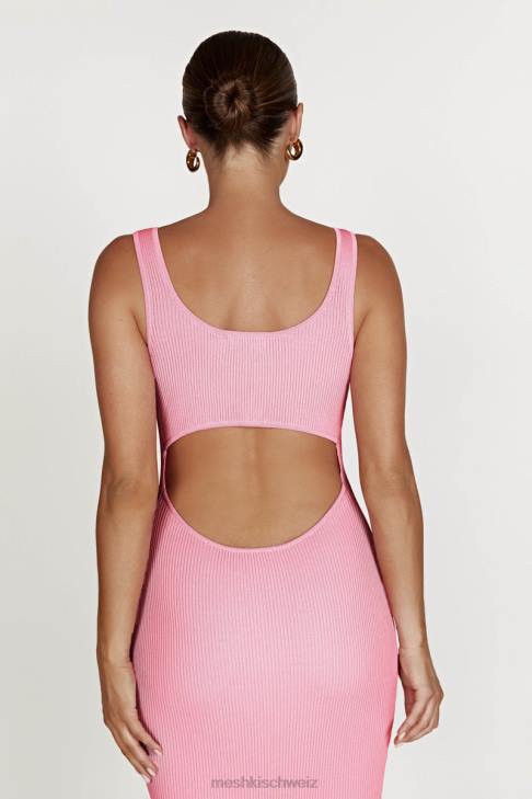 Meshki Hadley rückenfreies Strick-Maxikleid Bonbonrosa Kleidung 060V496