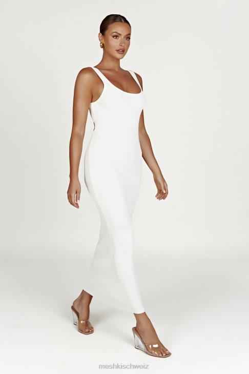 Meshki Hadley rückenfreies Strick-Maxikleid Weiß Kleidung 060V503