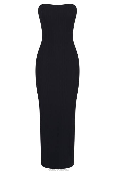 Meshki Imani trägerloses Strick-Maxikleid Schwarz Kleidung 060V645