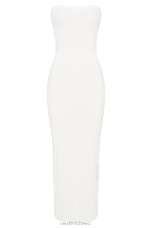 Meshki Imani trägerloses Strick-Maxikleid Weiß Kleidung 060V632