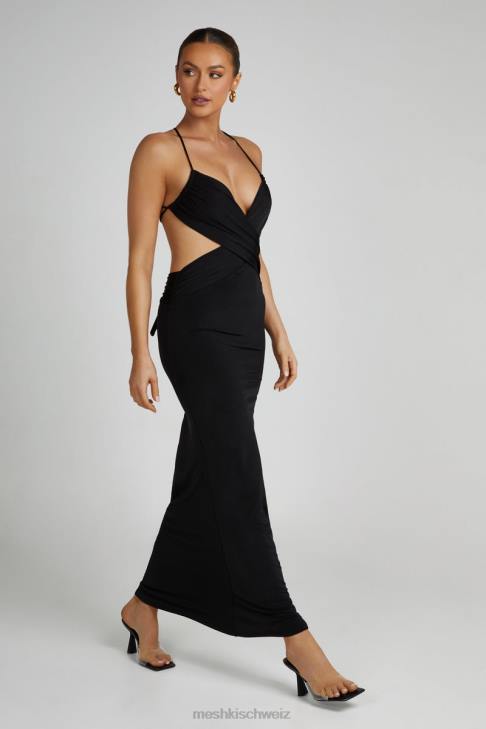 Meshki Indiana schleichendes Maxikleid Schwarz Kleidung 060V296
