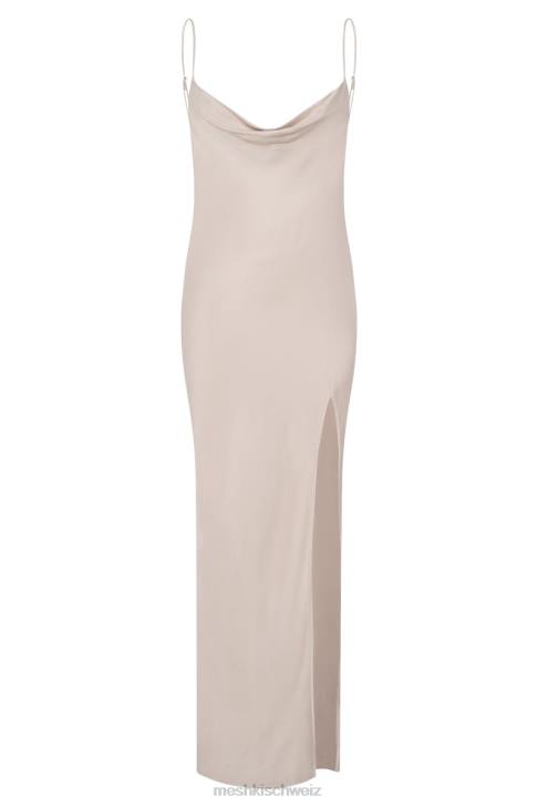 Meshki Jadegrünes, rückenfreies Maxikleid mit Wasserfallausschnitt Knochen Kleidung 060V268