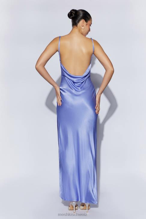 Meshki Jadegrünes, rückenfreies Maxikleid mit Wasserfallausschnitt Lavendel Kleidung 060V545