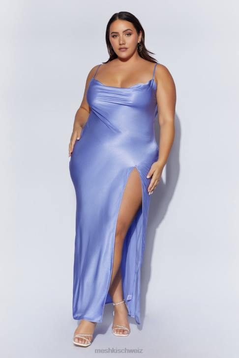 Meshki Jadegrünes, rückenfreies Maxikleid mit Wasserfallausschnitt Lavendel Kleidung 060V545