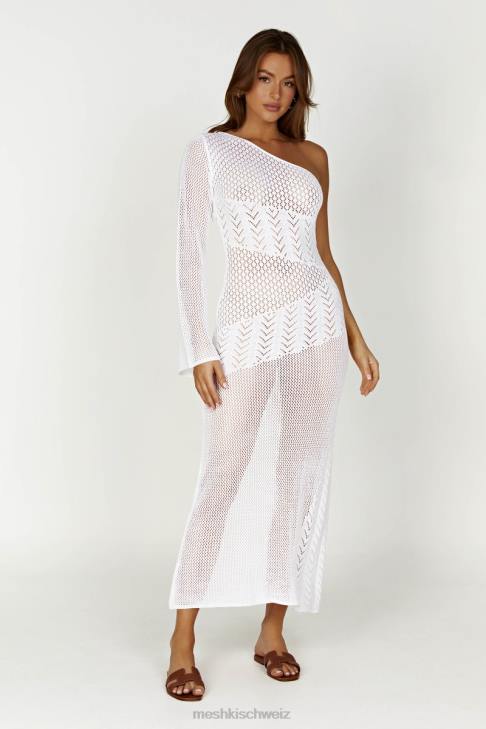 Meshki Jody One-Shoulder-Kleid aus gemischtem Garn Weiß Kleidung 060V457