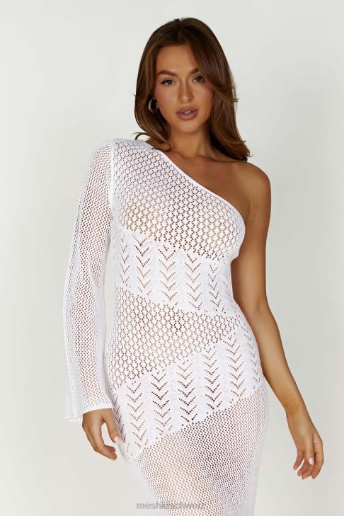 Meshki Jody One-Shoulder-Kleid aus gemischtem Garn Weiß Kleidung 060V457