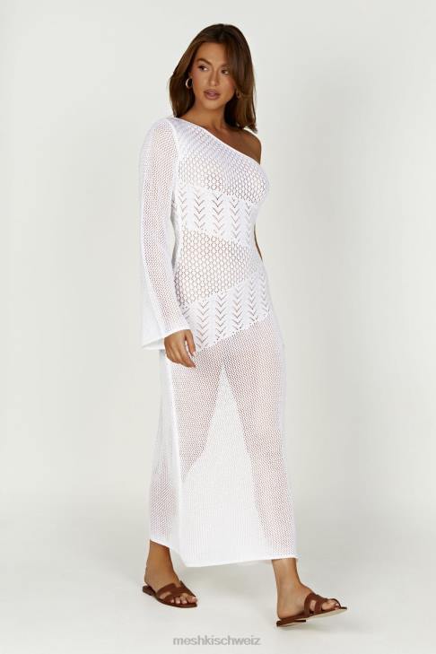 Meshki Jody One-Shoulder-Kleid aus gemischtem Garn Weiß Kleidung 060V457