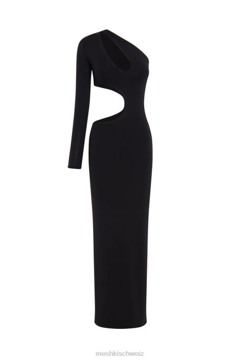 Meshki Joyce One-Shoulder-Maxikleid mit Cut-out Schwarz Kleidung 060V478