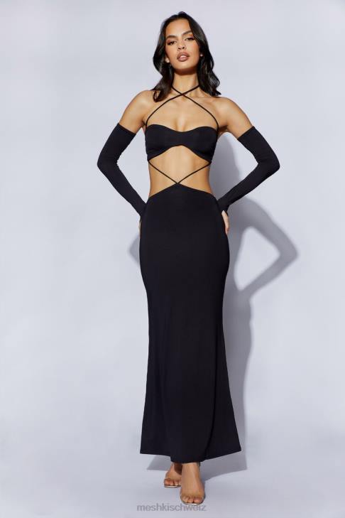 Meshki Jules Maxikleid mit Dreiecksausschnitt Schwarz Kleidung 060V688