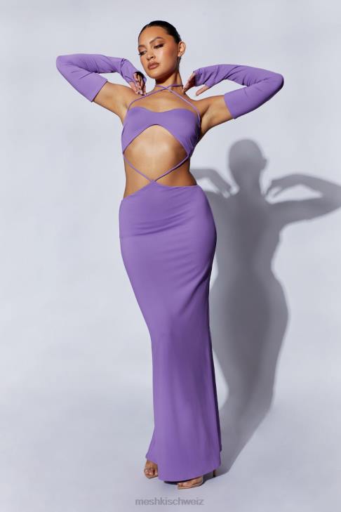 Meshki Jules Maxikleid mit Dreiecksausschnitt lila Kleidung 060V712