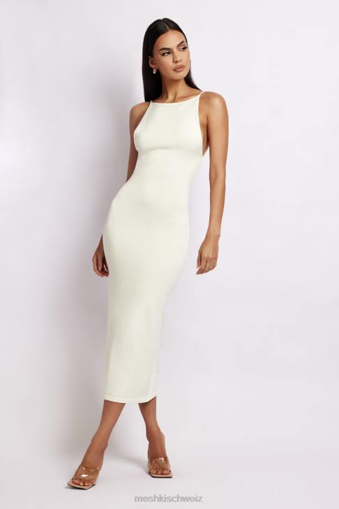 Meshki Kelly-Kleid mit überkreuztem Rücken und quadratischem Ausschnitt Weiß Kleidung 060V469