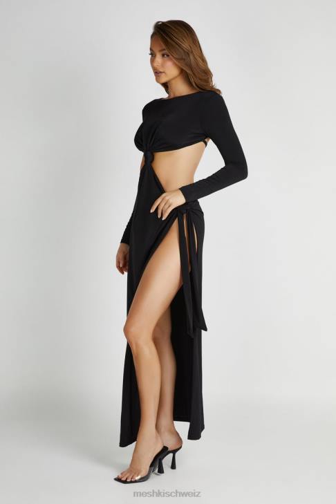 Meshki Kiandra Maxikleid mit anschmiegsamem Knoten Schwarz Kleidung 060V271
