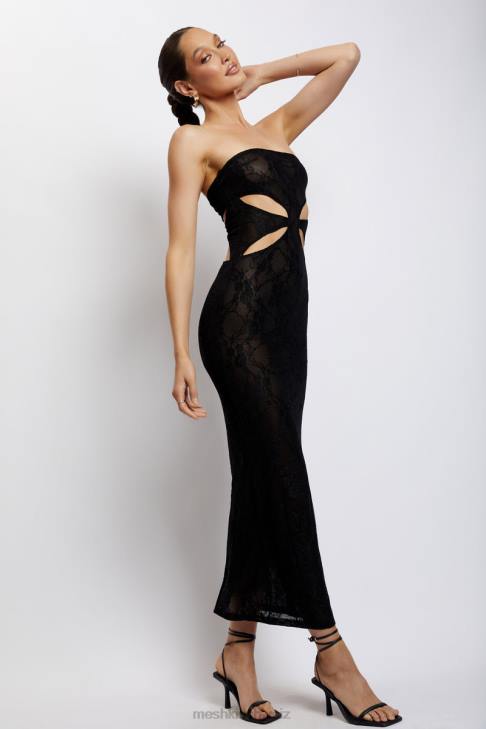 Meshki Krista Bandeau-Maxikleid mit Cut-Outs Schwarz Kleidung 060V722