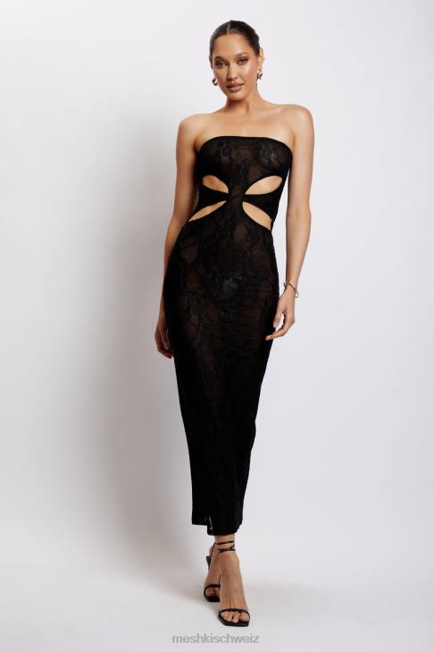 Meshki Krista Bandeau-Maxikleid mit Cut-Outs Schwarz Kleidung 060V722