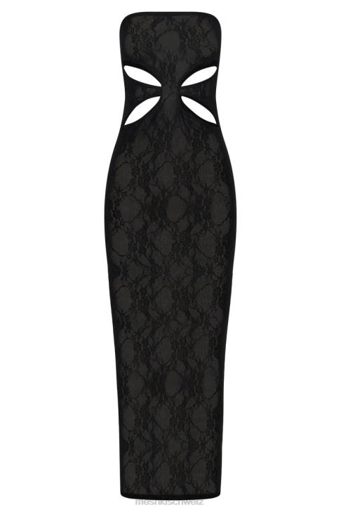 Meshki Krista Bandeau-Maxikleid mit Cut-Outs Schwarz Kleidung 060V722