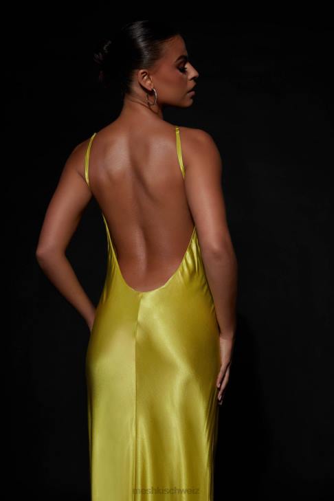 Meshki Lucia Satin-Maxikleid mit Cut-Outs Chartreuse Kleidung 060V530