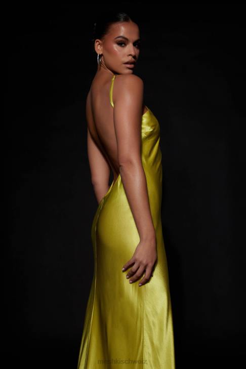 Meshki Lucia Satin-Maxikleid mit Cut-Outs Chartreuse Kleidung 060V530
