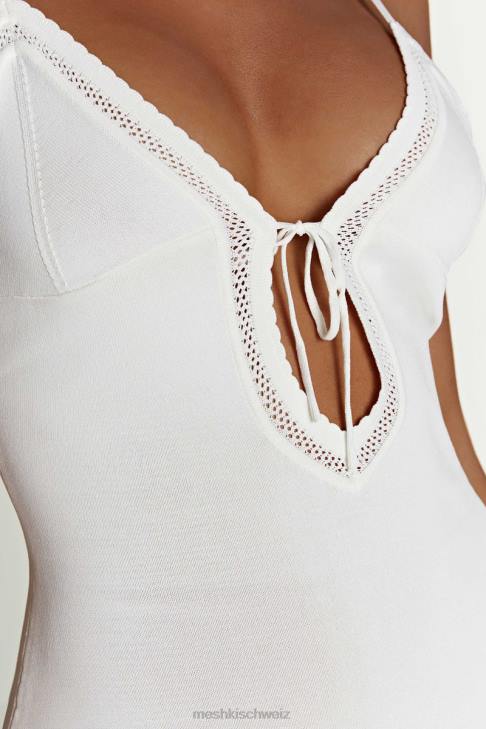 Meshki Maia Pointelle-Strick-Maxikleid Weiß Kleidung 060V317