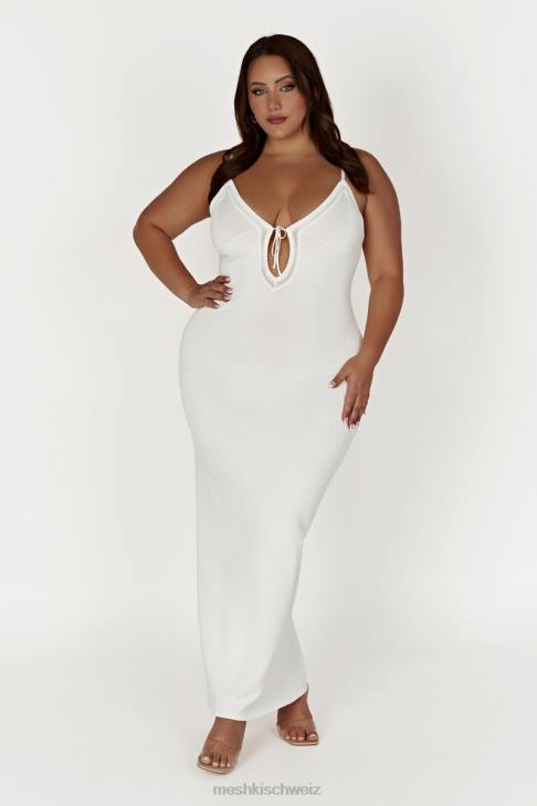 Meshki Maia Pointelle-Strick-Maxikleid Weiß Kleidung 060V317