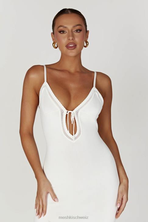 Meshki Maia Pointelle-Strick-Maxikleid Weiß Kleidung 060V317