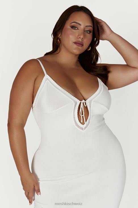 Meshki Maia Pointelle-Strick-Maxikleid Weiß Kleidung 060V317
